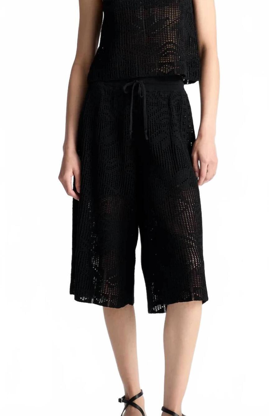 NEW A.L.C. colby crochet knit short in black
